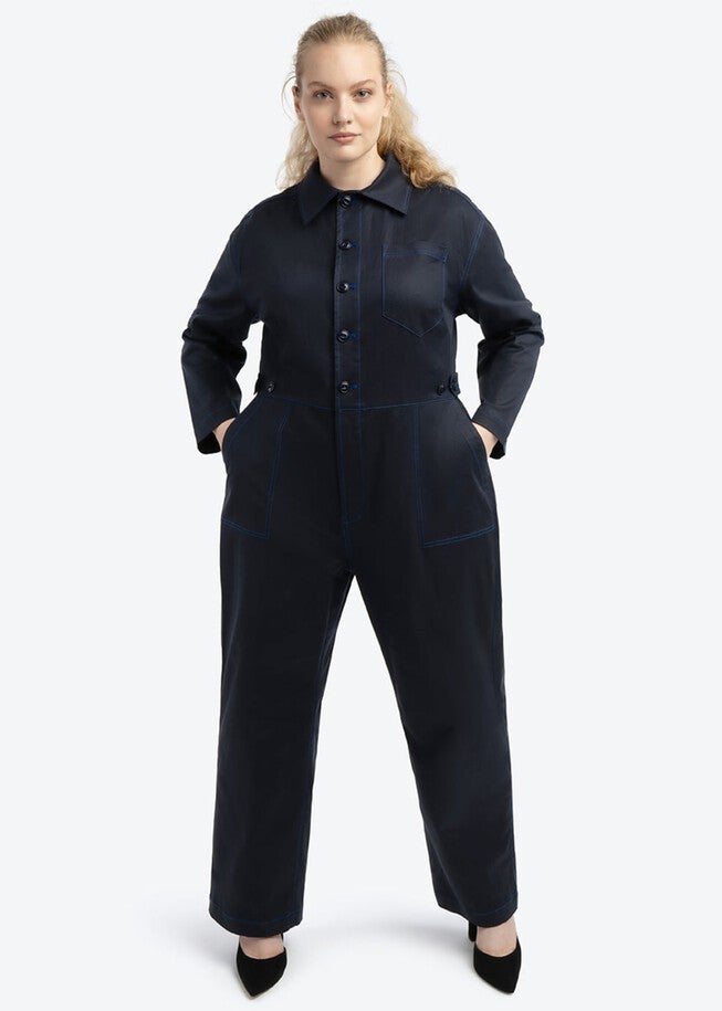 RIVETER JUMPSUIT, Passport Blue / Navy, hi-res image number 0