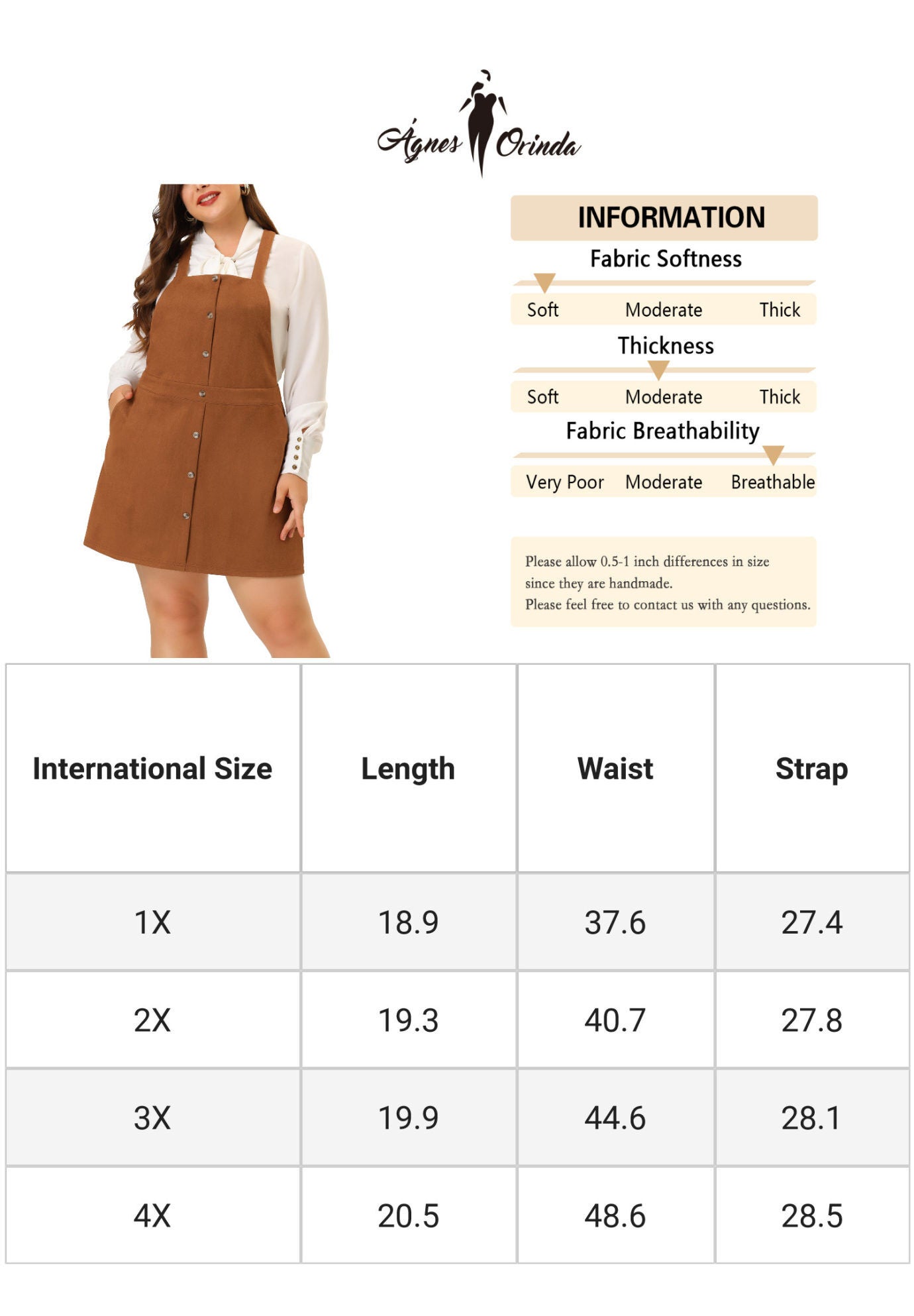 HIGH WAIST A-LINE SUEDE SUSPENDER SKIRT OVERALL DRESS, Brown / Brown, alternate image number 4