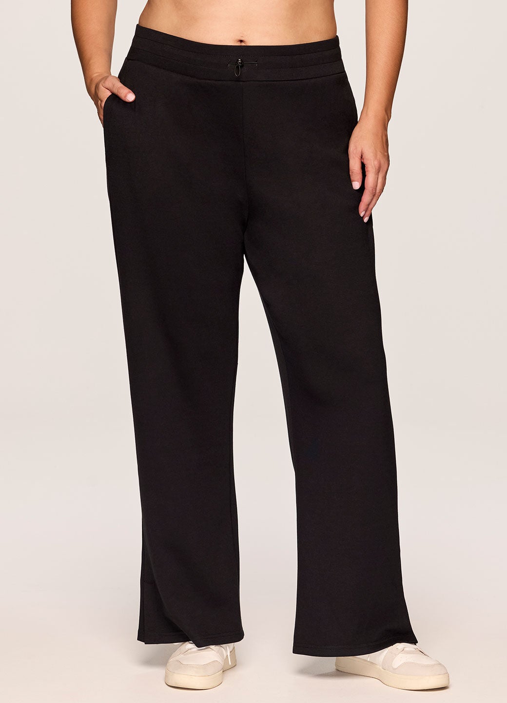 Solace Scuba Wide Leg Pant, Black / Black, alternate image number 4