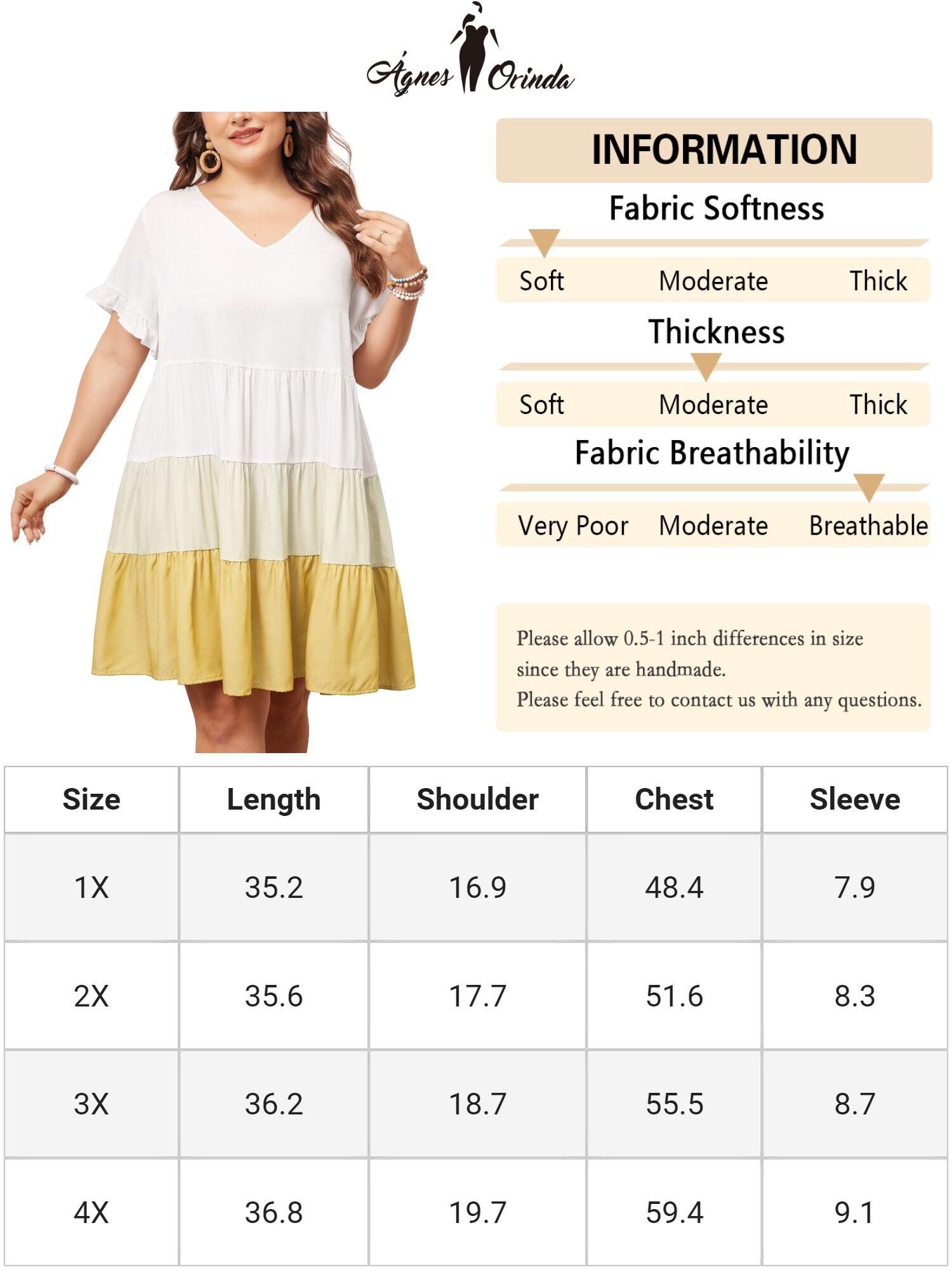 Babydoll Ruffle Short Sleeve Chambray Mini Dress, Yellow / Yellow, alternate image number 1