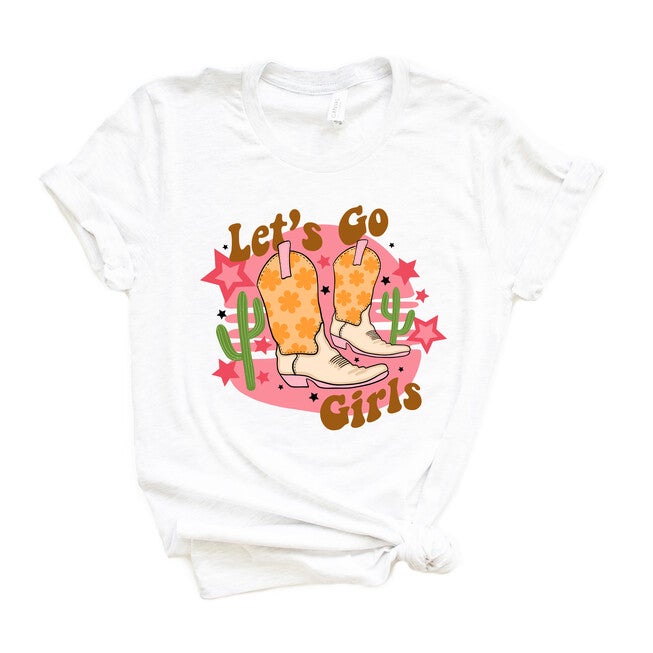 Let's Go Girls Cactus Short Sleeve Graphic Tee, White / White, hi-res image number null