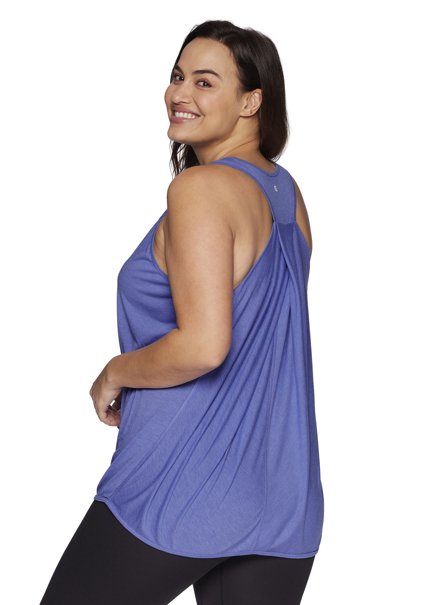 Prime Relaxed Twist Back Tank Top, Periwinkle / Dusty Blue, alternate image number 3
