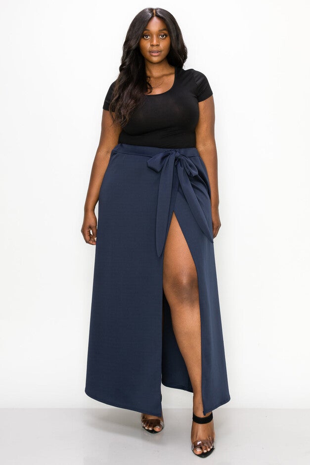 KELSEY WRAP MAXI SKIRT, Navy / Navy, hi-res image number 0