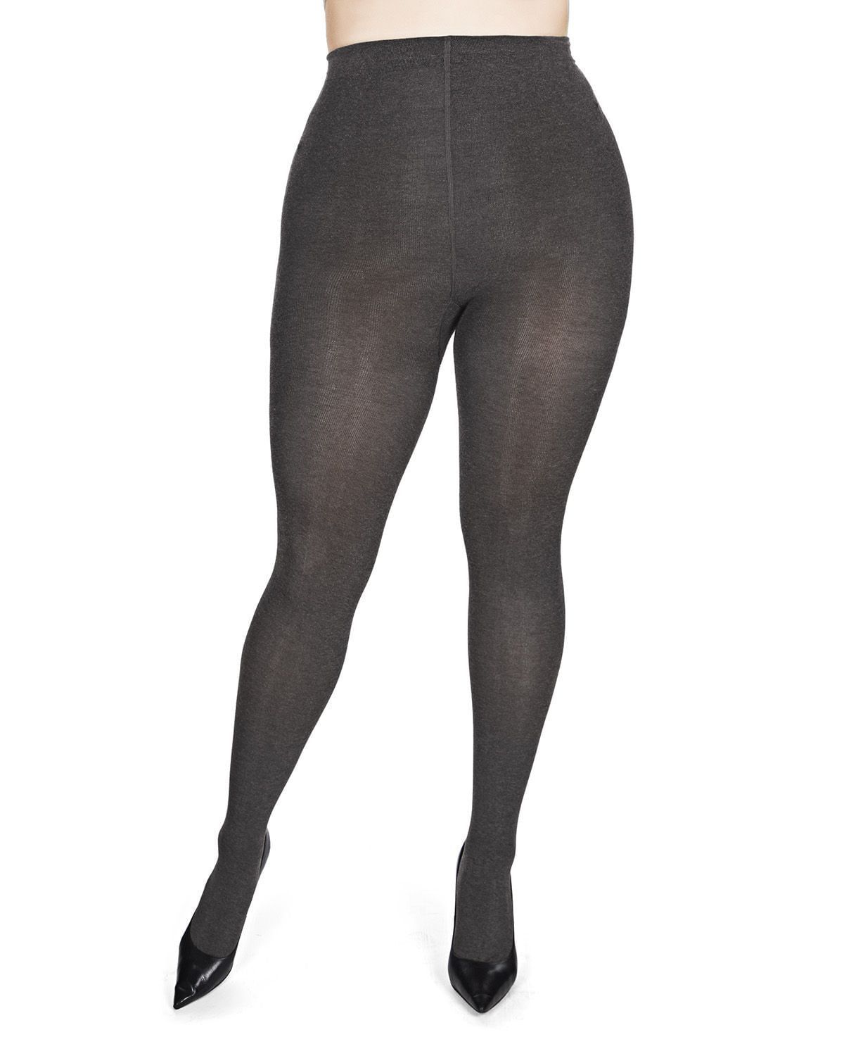 Brooklyn Flat Knit Cotton Blend Sweater Tights, Dark Gray Heather / Charcoal Grey, alternate image number 1