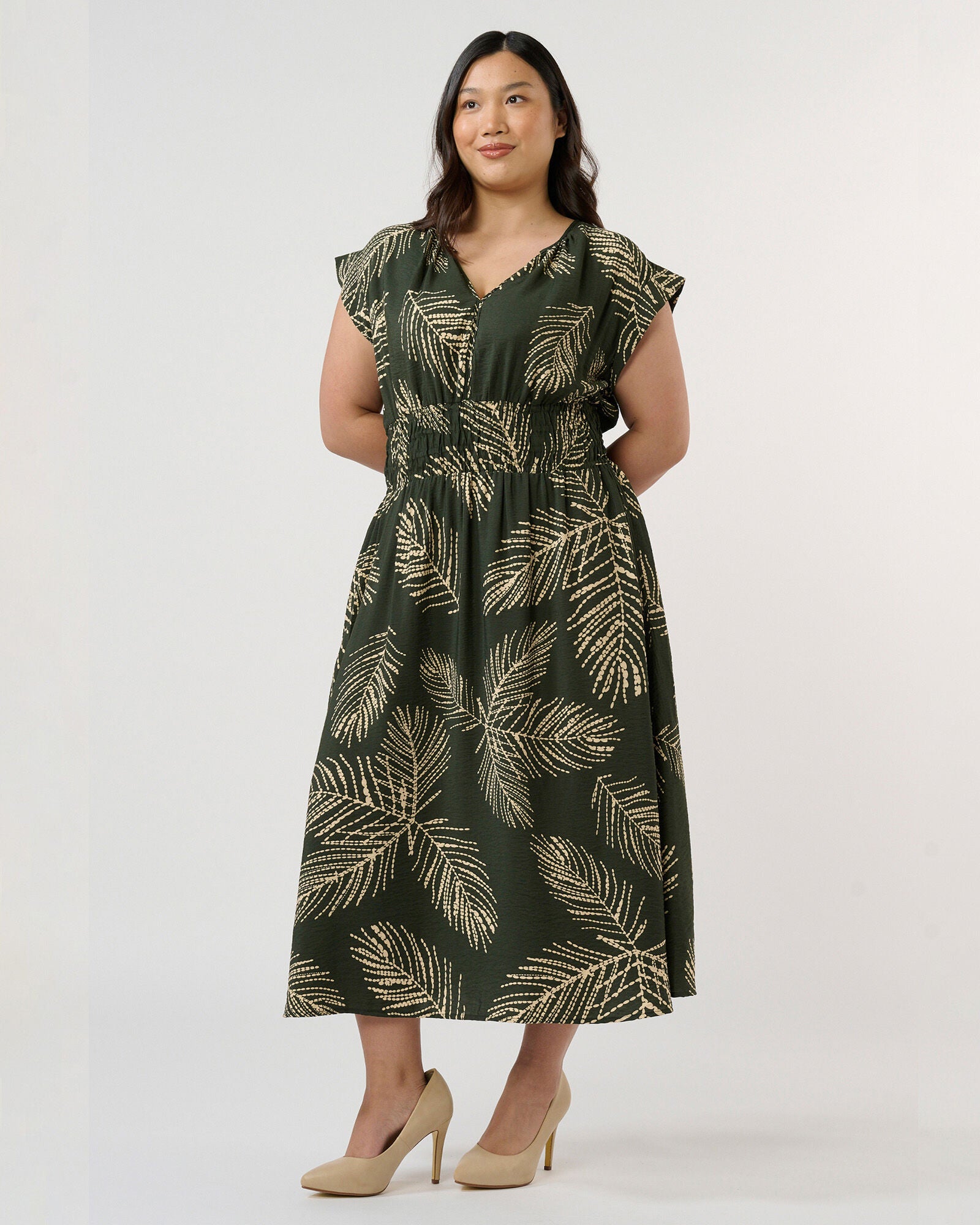 Palmer Dress, Print / Olive Green, alternate image number 3