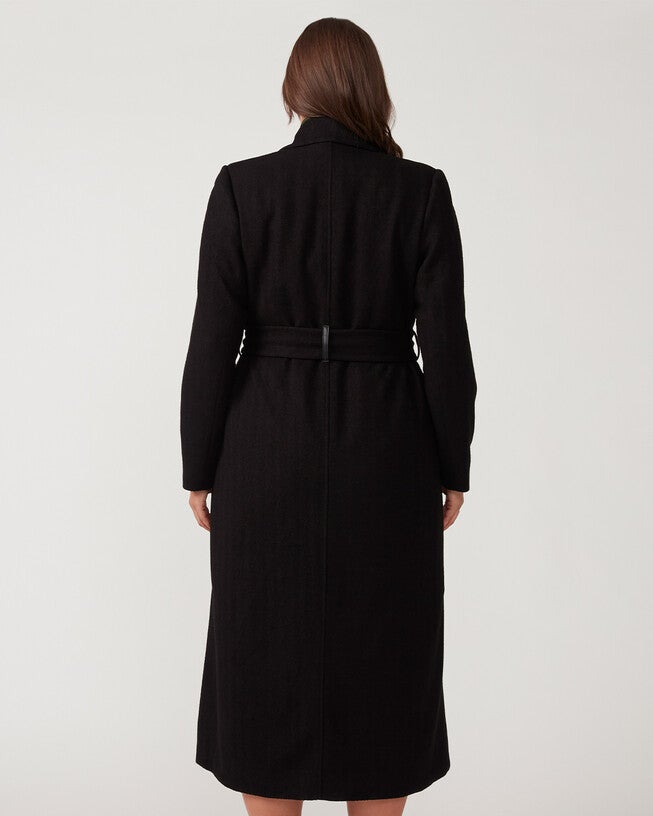 CHARMED ROBE COAT, Black / Black, alternate image number 3