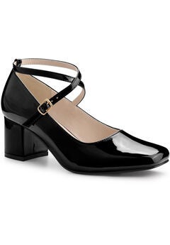 Mary Jane Square Toe Heels Pumps
