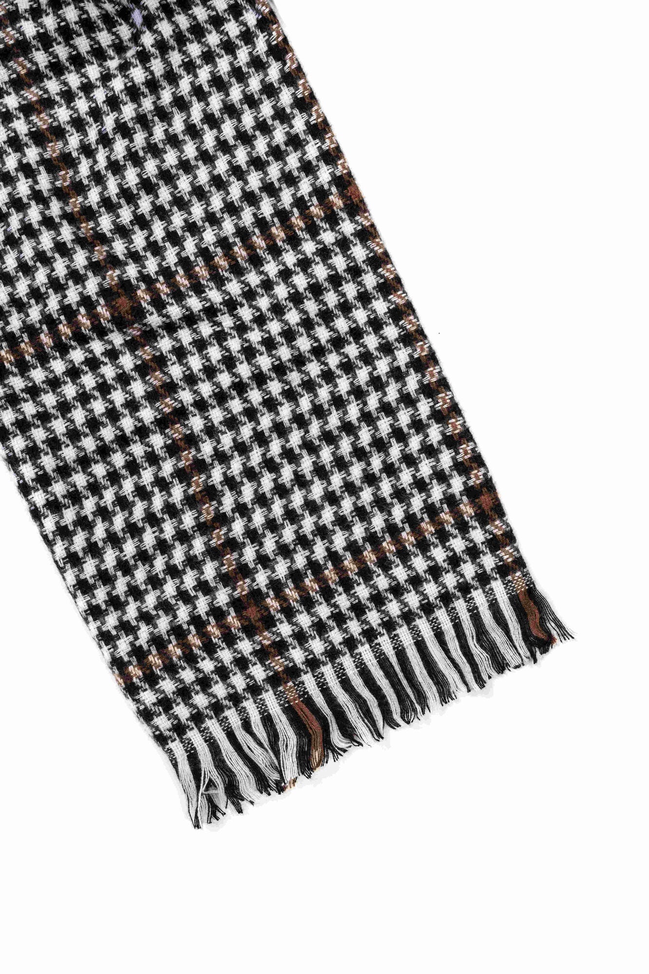 Mixed Patten Soft Tweed Scarves Black, BLACK / Black, alternate image number 1