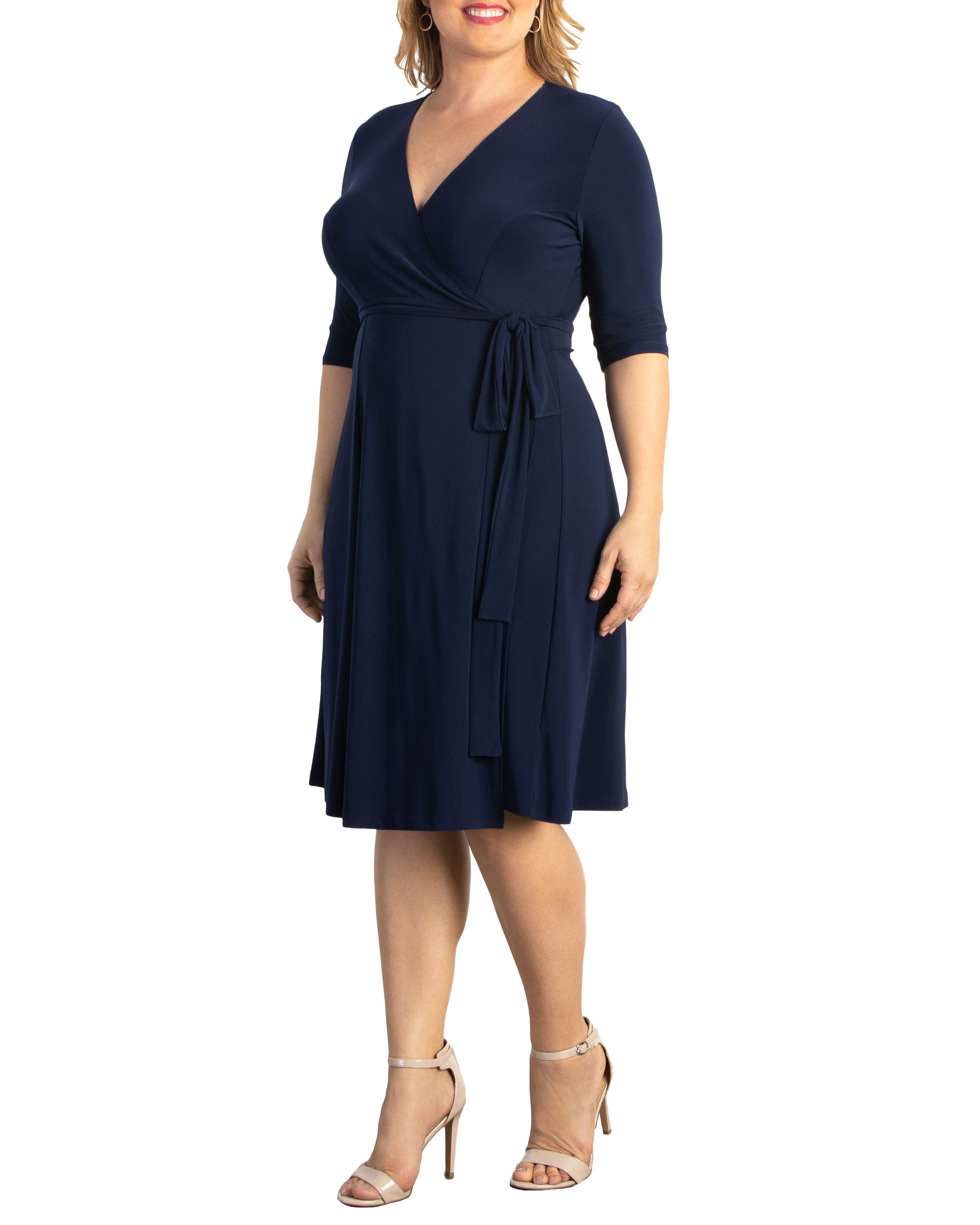 Essential Wrap Dress, NOUVEAU NAVY / Navy, alternate image number 3