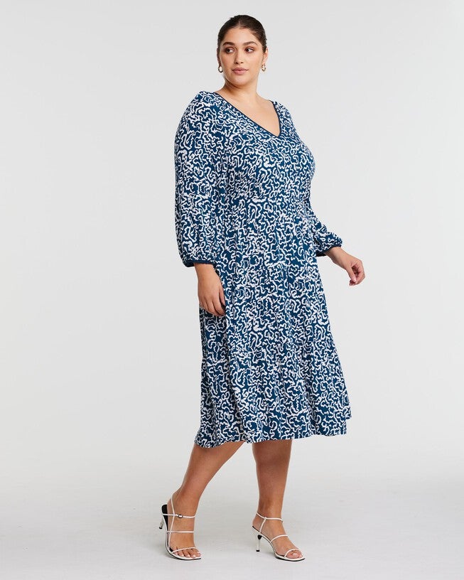Sparrow Long Sleeve Midi Dress, , alternate image number 7