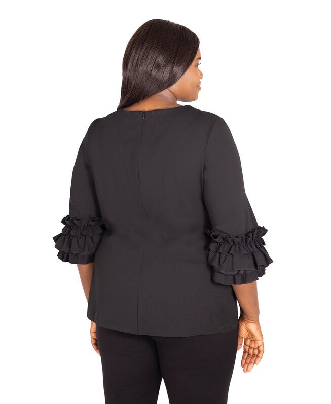 Ruffle Sleeve Top, , alternate image number null