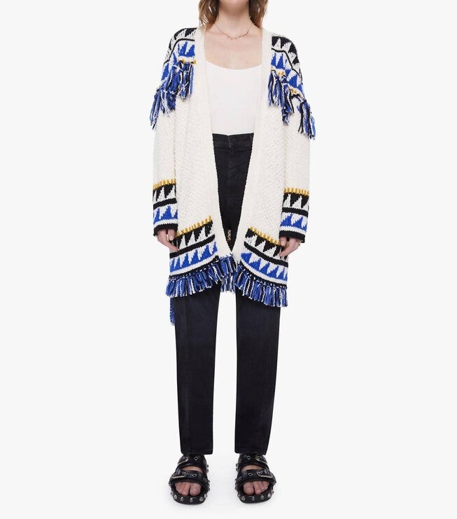 FRINGE CARDIGAN IN THE TASSEL IS WORTH THE HASSEL, The Tassel Is Worth The Hassel / White, hi-res image number null