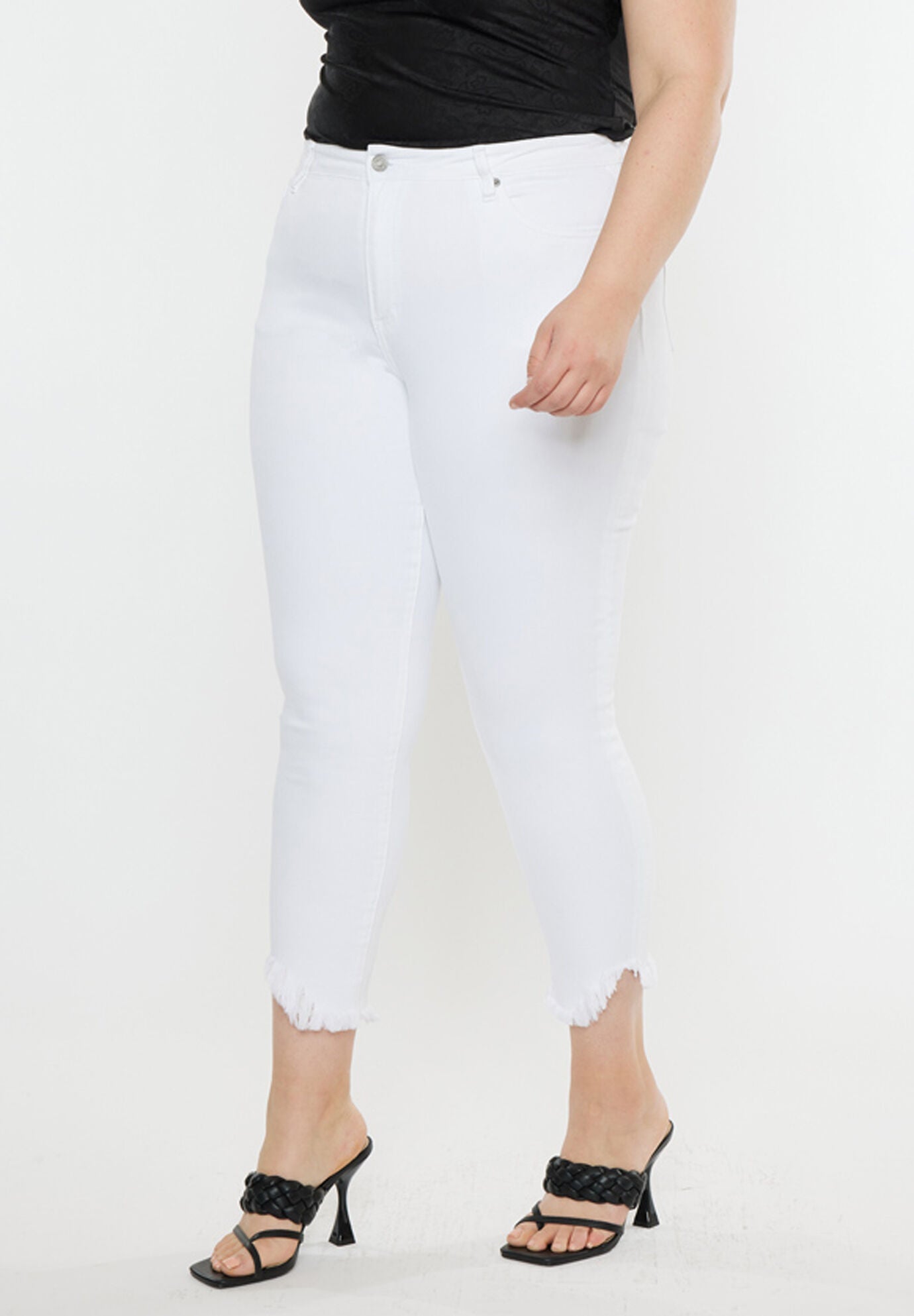 Jordana High Rise Ankle Skinny (Plus Size), White / White, alternate image number 2