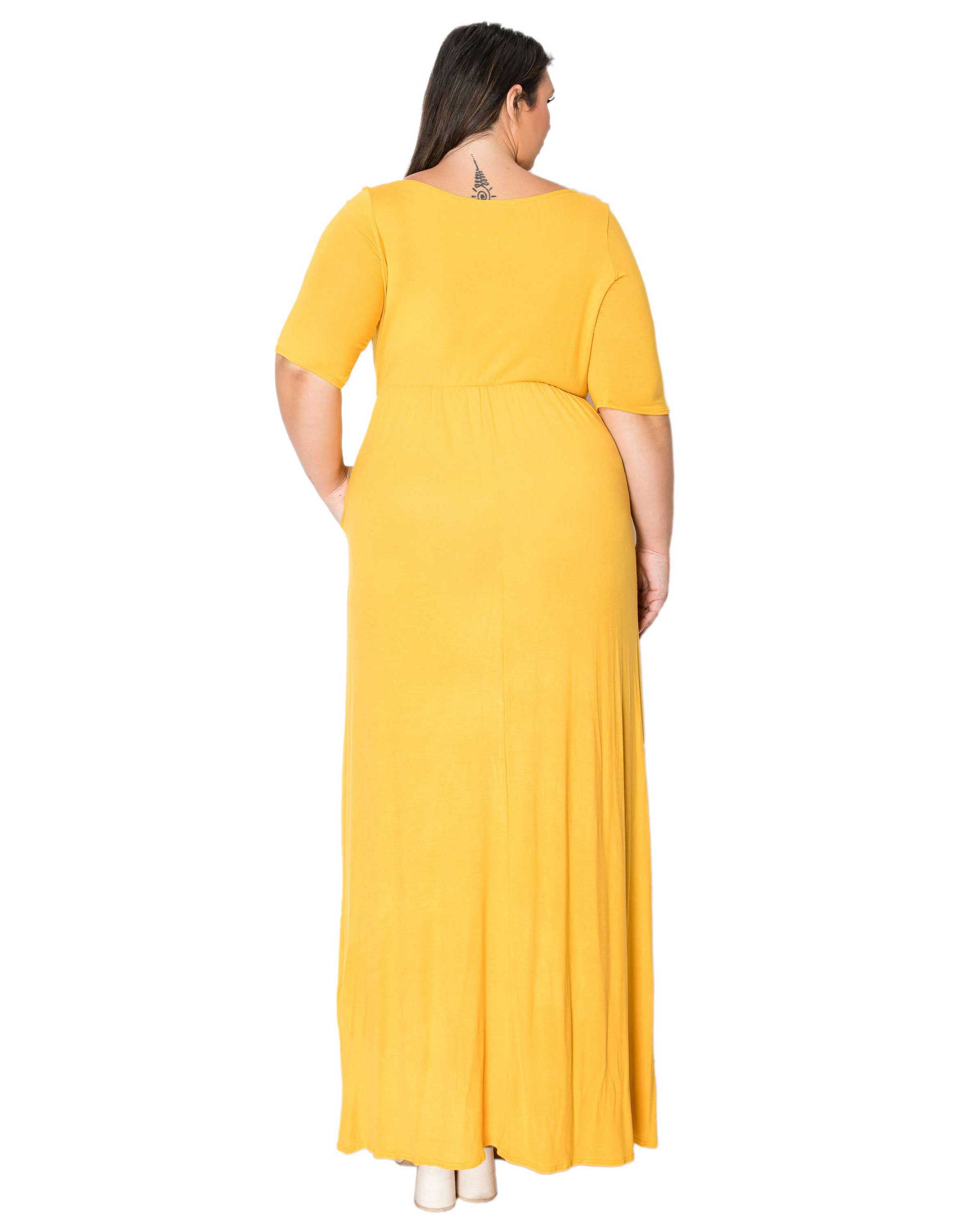 Eva Pocket Maxi Dress, Mustard / Mustard, alternate image number 2