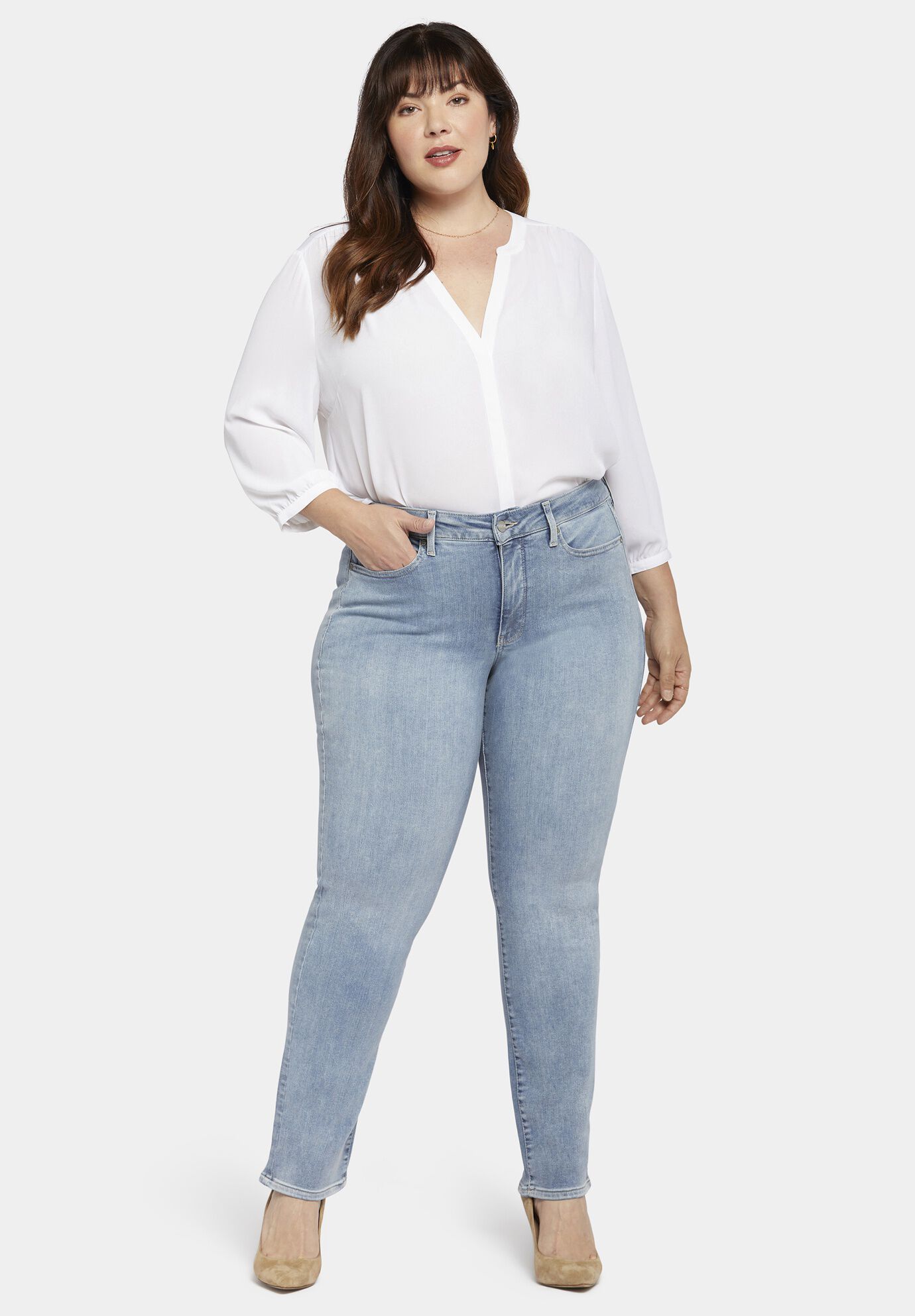 Marilyn Straight Pants, Haley / Light Wash, hi-res image number 0