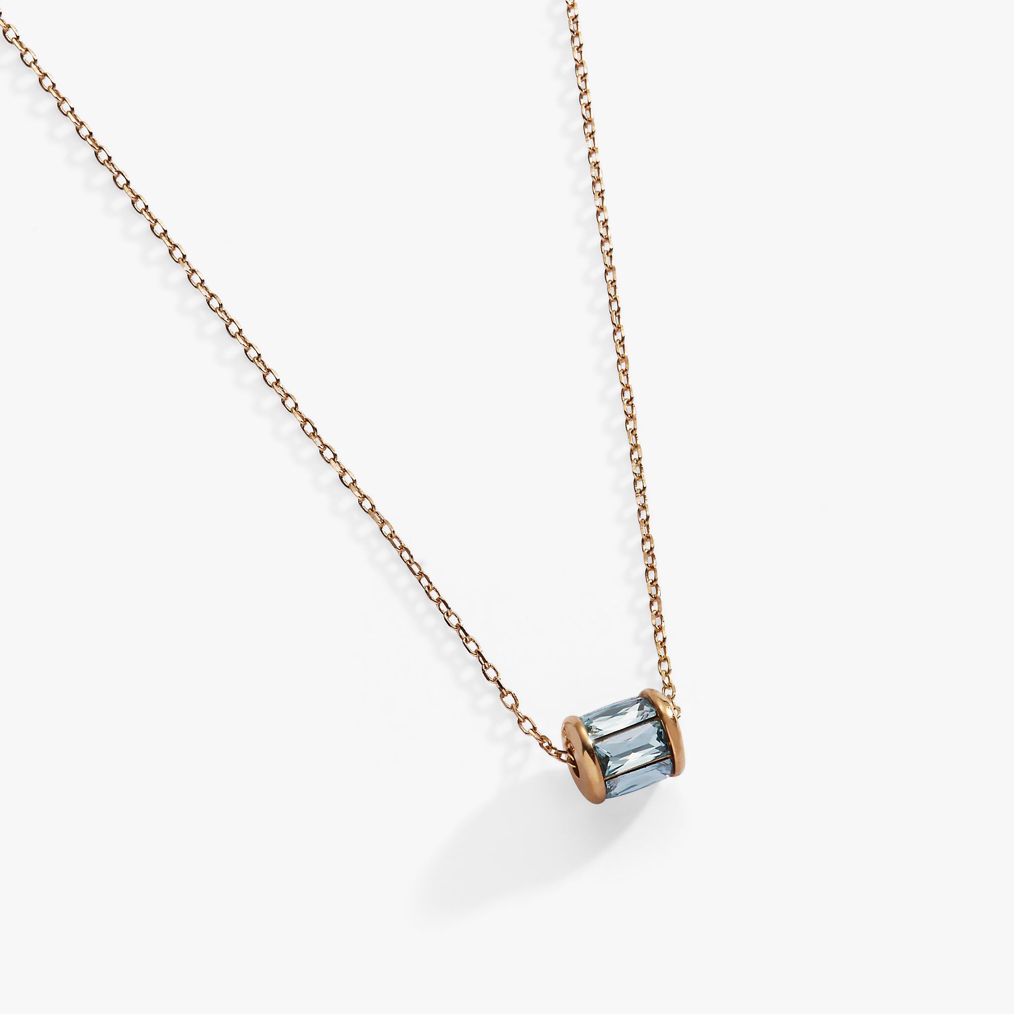 Birthstone Precious Pendant Necklace, Gold  March / Gold, alternate image number 1