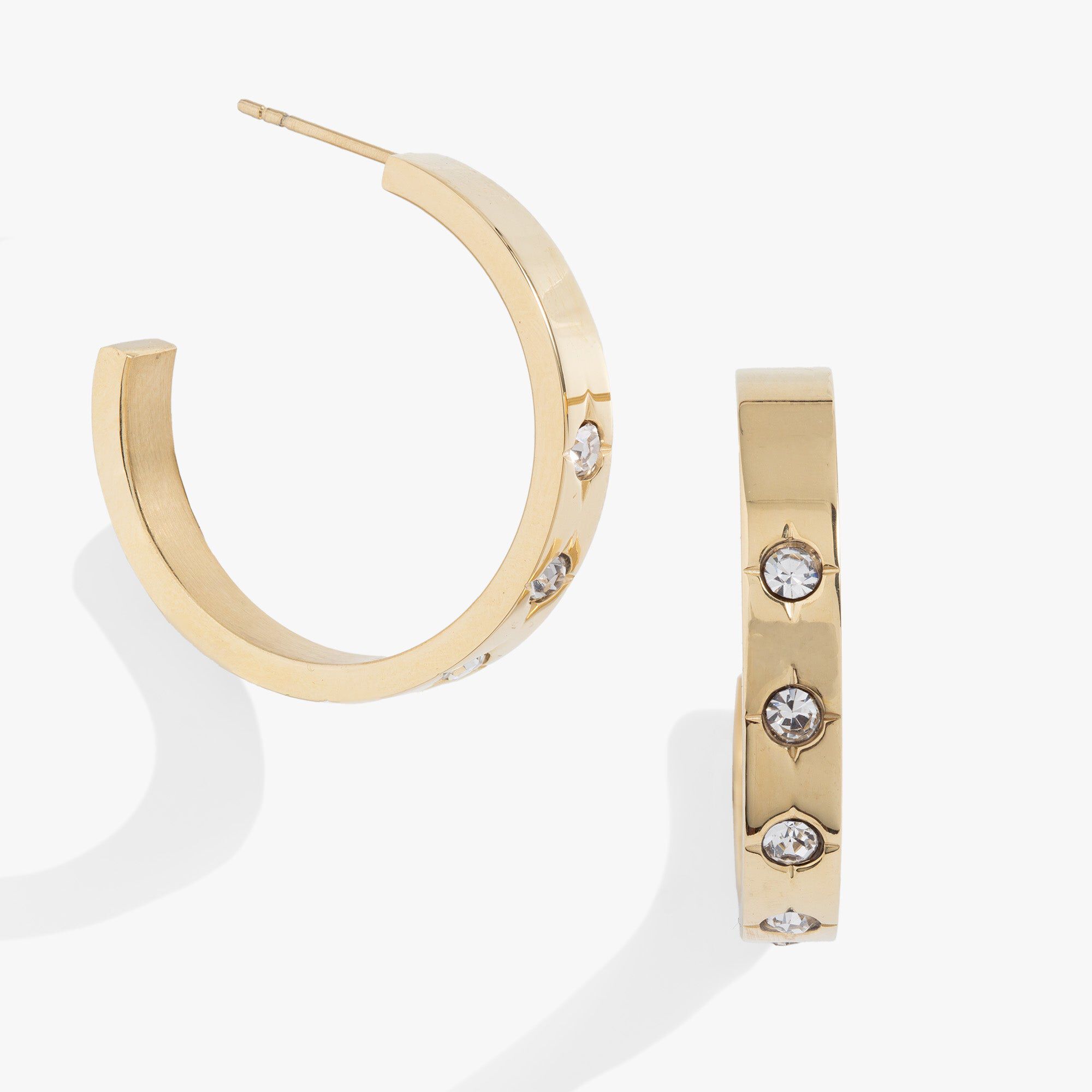 Crystal Accent Hoop, Gold / Gold, hi-res image number 0