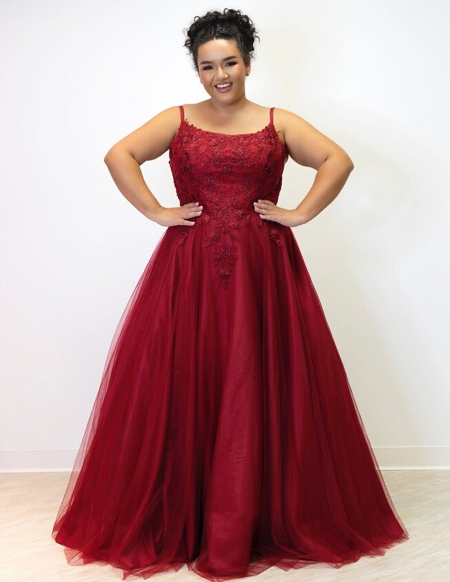 FOR THE LOVE OF LACE FORMAL GOWN, Burgundy / Burgundy, hi-res image number null