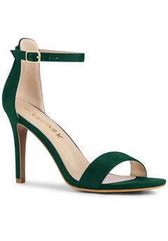 Suede Ankle Strap High Stiletto Heels Sandals