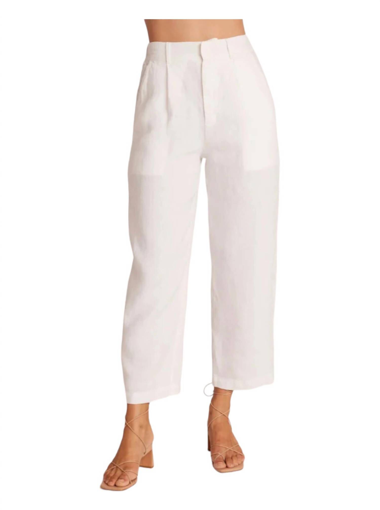 Relaxed Pleat Front Trouser, White / White, hi-res image number 0