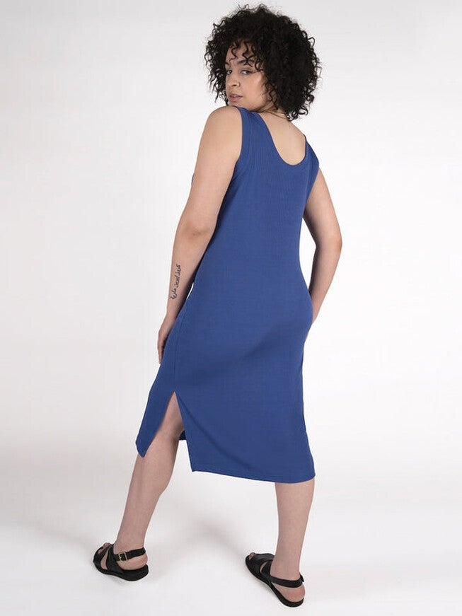 COOLING V-NECK TANK DRESS, Azure Blue / Azure Blue, alternate image number 1