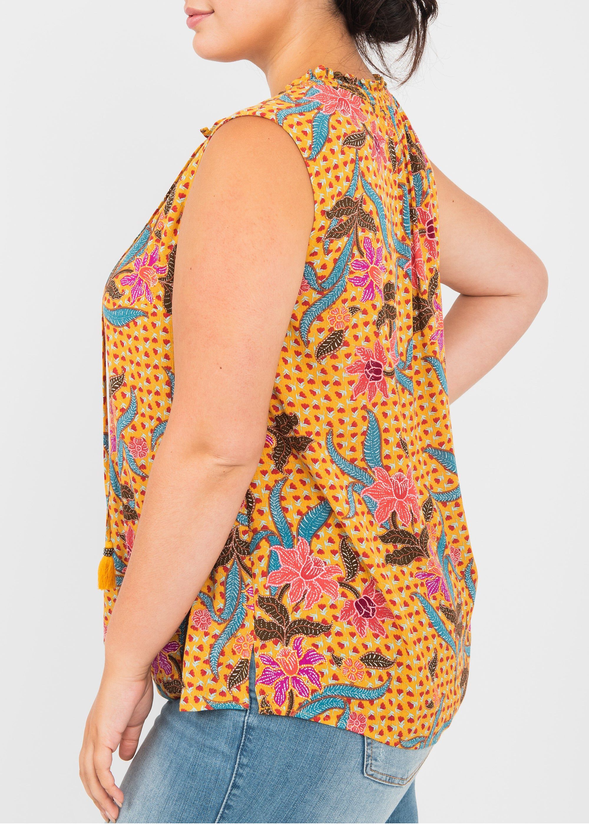 Stella Vintage-Inspired Top, K716 HONEYCOMB / Yellow, alternate image number 3