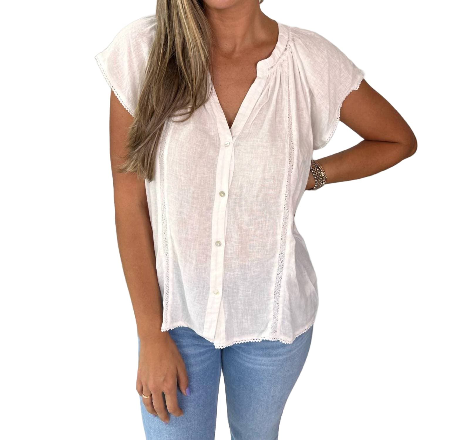 ALENA TOP IN WHITE LACE, White Lace / White, hi-res image number 0