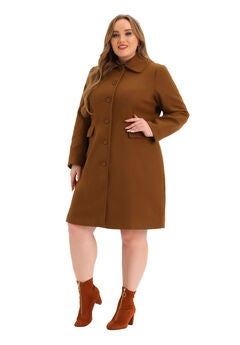Peter Pan Collar Single Breasted Long Trench Peacoat