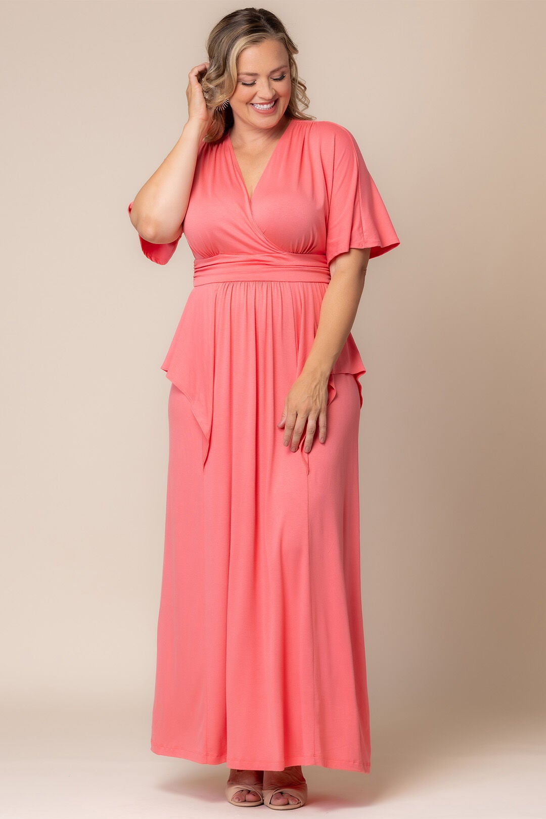 Indie Flair Maxi Dress, Coral / Coral, alternate image number 4