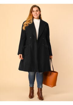 NOTCH LAPEL DOUBLE BREASTED PEA TRENCH COAT