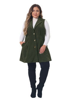 CORDUROY SINGLE BREASTED SLEEVELESS VEST JACKET