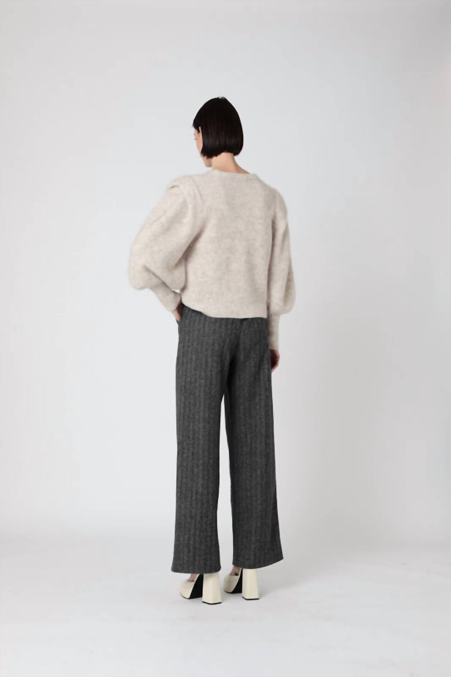 BEIGE HEATHER SWEATER IN BEIGE, , alternate image number 7