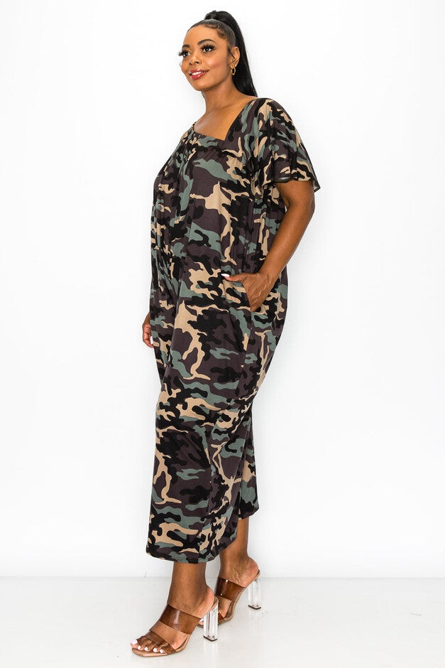 KAHTIA WIDE-LEGGED POCKET JUMPSUIT, OliveTaupe / Black, alternate image number 3