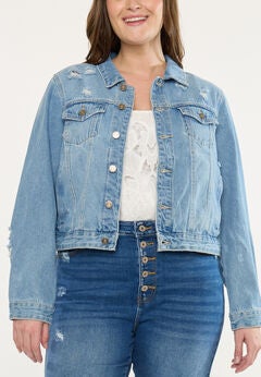 Aria Classic Trucker Denim Jacket (Plus Size)