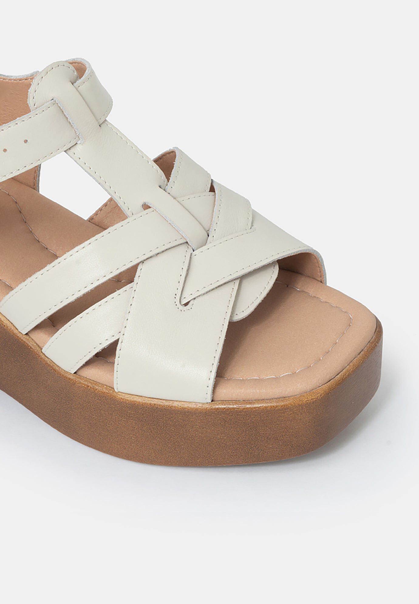 Willow T-Strap Wedge Sandals, Dove / Ivory, alternate image number 2