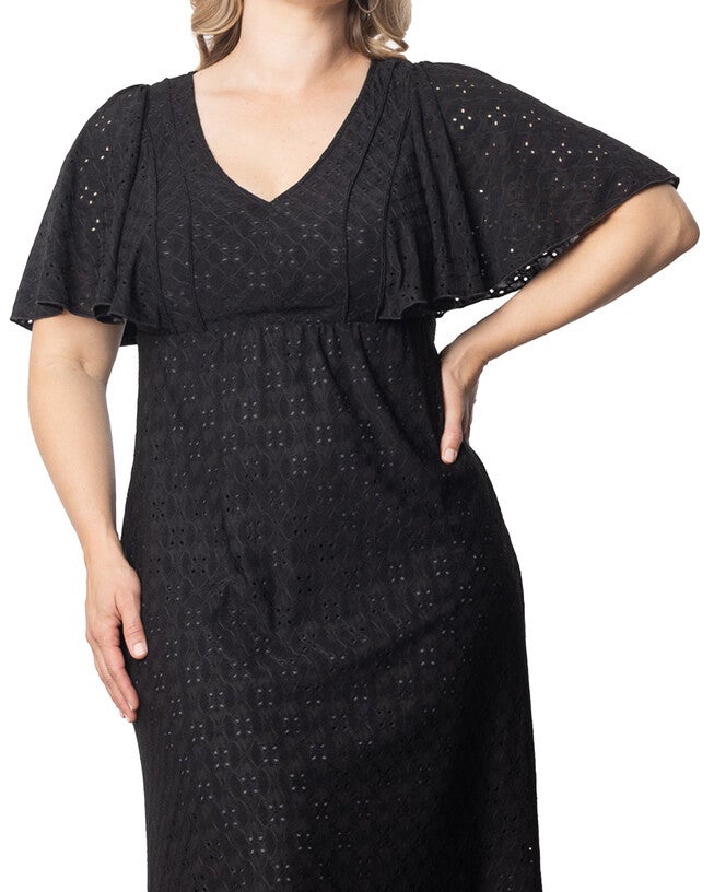 Lucy Eyelet Maxi Dress, BLACK NOIR / Black, alternate image number null