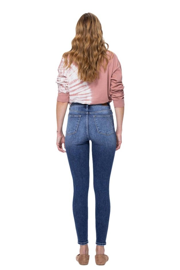 HIGH RISE SKINNY JEANS, Medium Blue / Azure Blue, alternate image number null