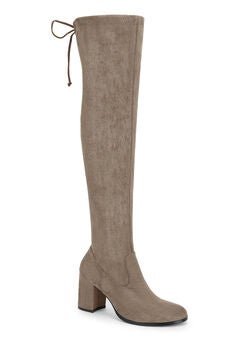 Round Toe Chunky Heel Over the Knee Boots