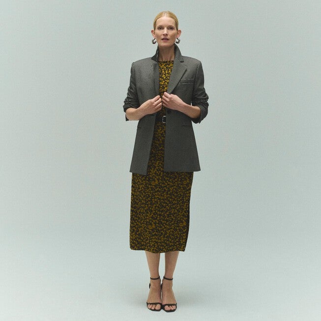 Aisling Slinky Dress - Printed Jersey, Bloom Print / Yellow, alternate image number 5