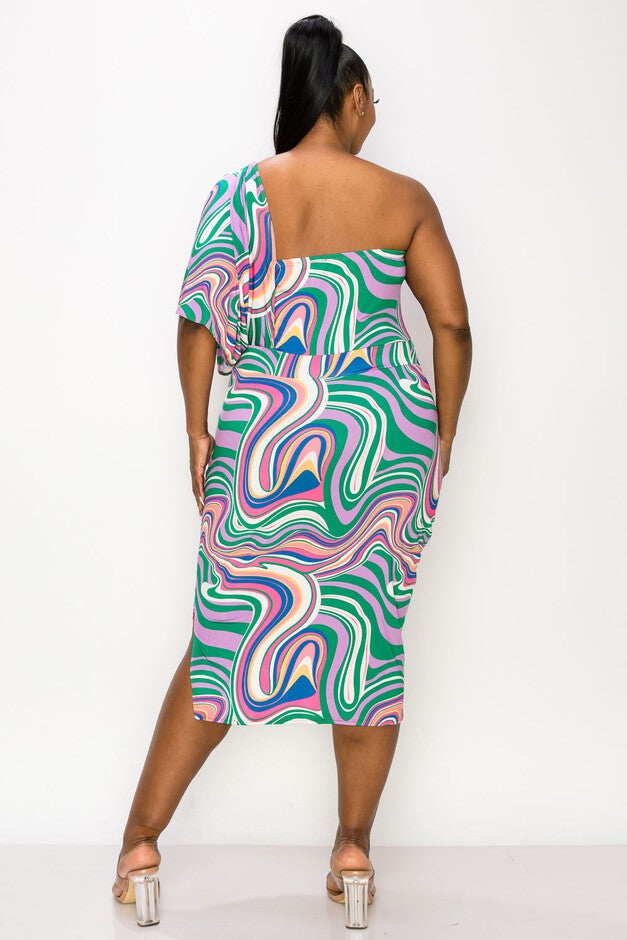 WANDA ONE SHOULDER MIDI DRESS, , alternate image number 7