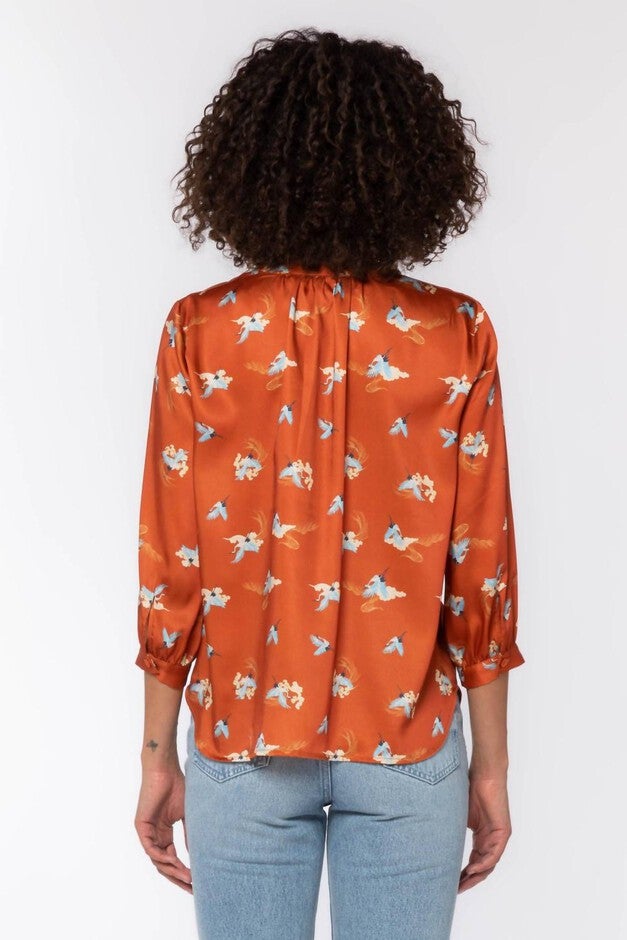 CRANES BLOUSE IN RUST, , alternate image number null