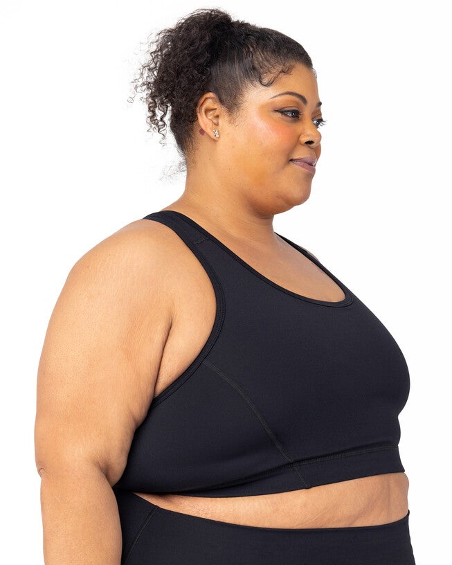 Racerback Sports Bra, Black / Black, alternate image number null