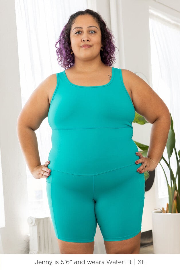 Pocket Short Bodysuit, Jade / Light Green, alternate image number null
