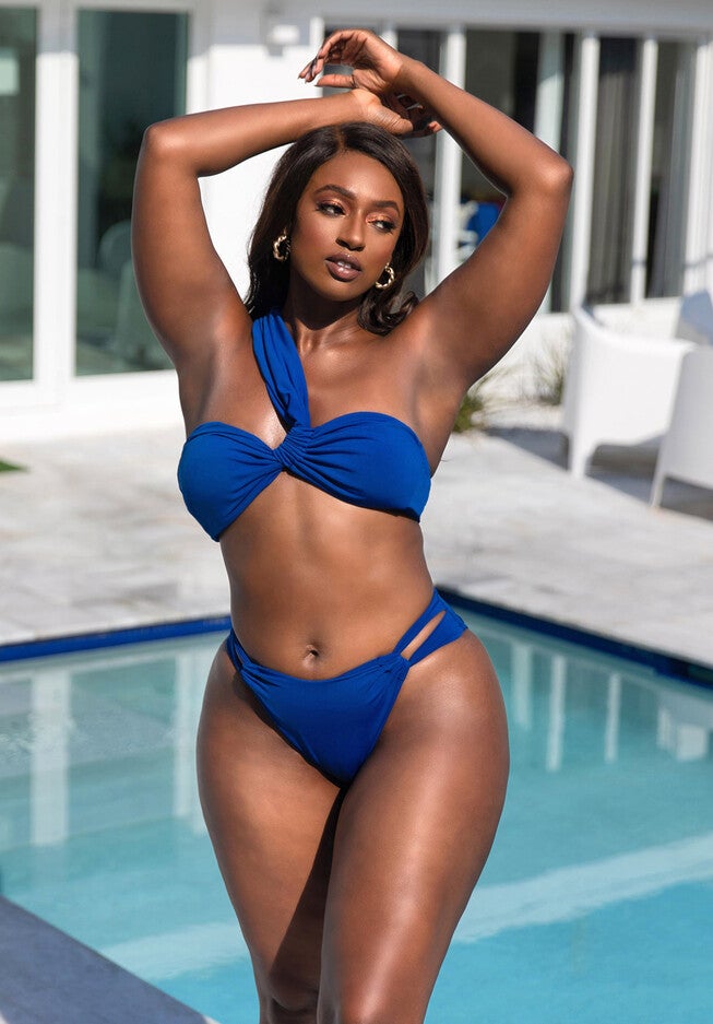 Nixie Mid Rise Swim Bottom, Royal Blue / Royal Blue, alternate image number null
