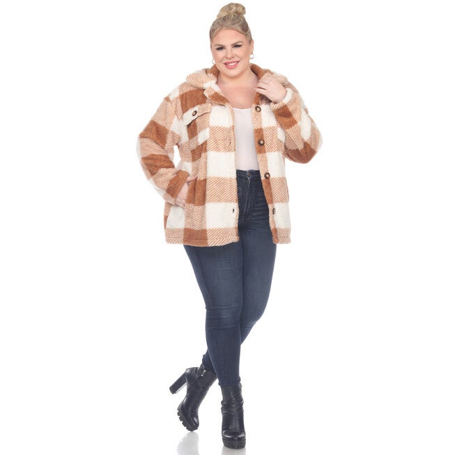Plaid Shacket, CoffeeWhite / Brown, alternate image number null