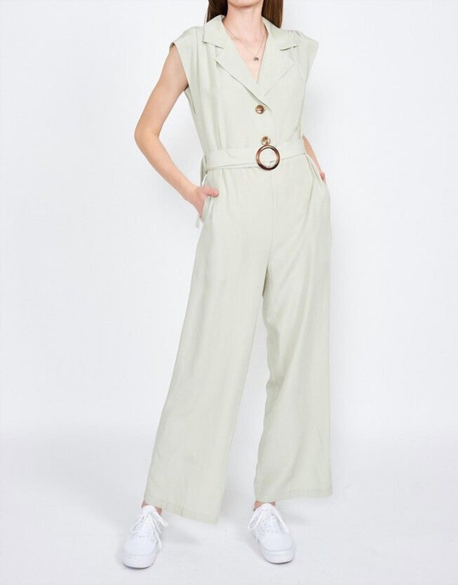 VANESSA SLEEVELESS JUMPSUIT IN MIST, Mist / White, hi-res image number 0