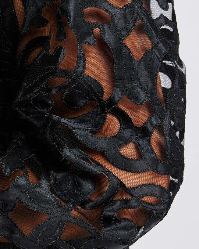 Arabella Black Lace Blouse, Black / Black, alternate image number null