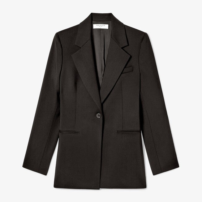 Rossi Executive Blazer - Washable Wool Twill, Black / Black, alternate image number 6