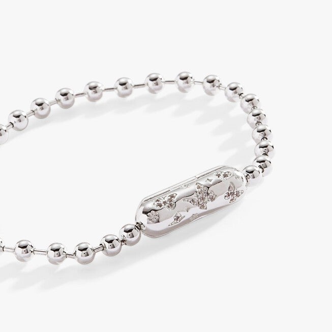 Butterfly Barrel Closure Bracelet, Silver / Silver, hi-res image number 0