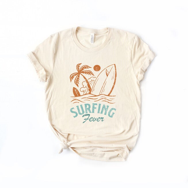 Surfing Fever Short Sleeve Graphic Tee, Cream / Cream, hi-res image number null